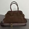 Frosted cowhide handbag, genuine leather tote bag, large-capacity commuter bag, slack underarm bag, shoulder messenger bag, women