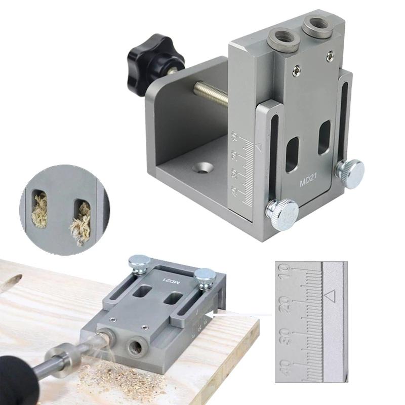 Woodworking Pocket Hole Fixture  Jig Kit Wood Dowel Punch With 9mm Drill Guide Tools