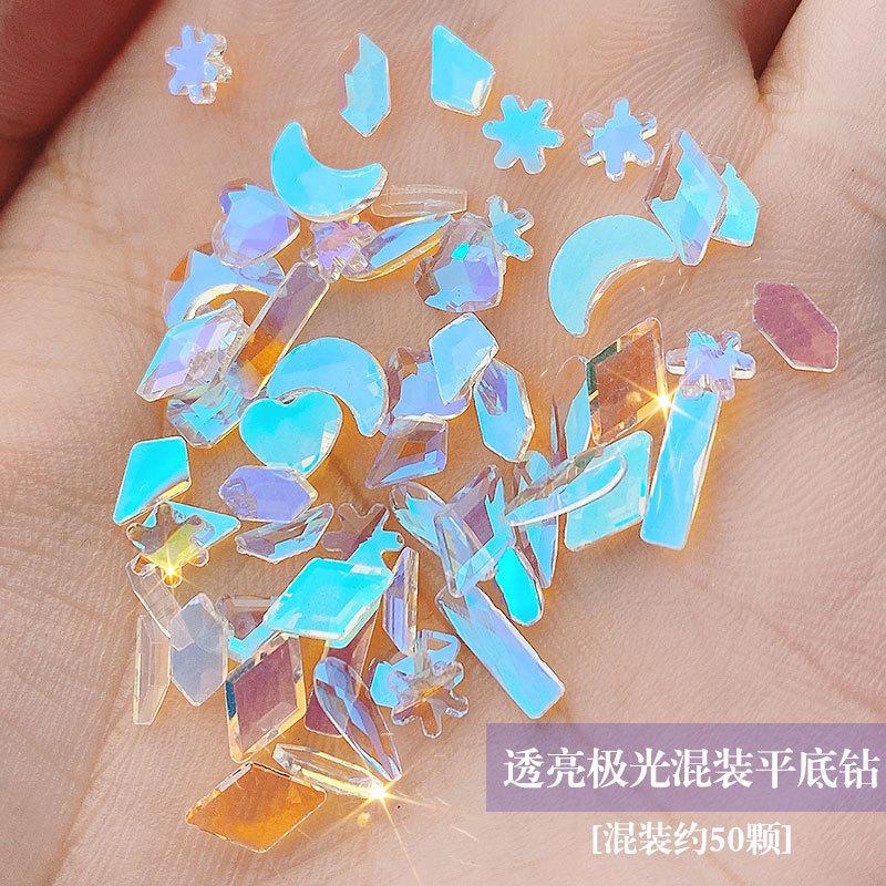 Nail Art Crystal Flat Bottom Diamond Sea Salt Bubble Nail Art Ab Diamond Jewelry Flat Bottom Mixed Diamond Nail Art Jewelry