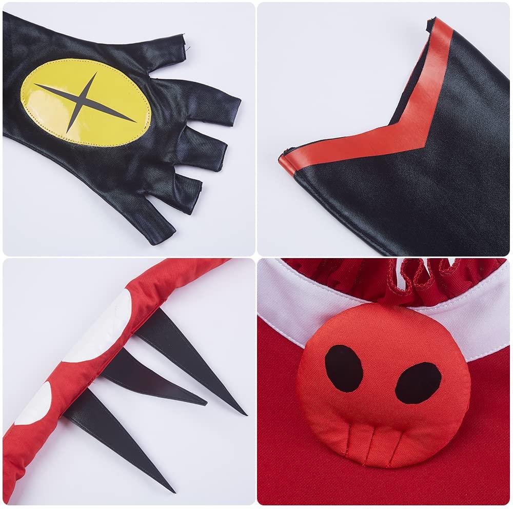 AwwwCos Helluva Cosplay Blitzo Hazbin Hotel Cosplay Ďáblův Kostým s pro Anime Akce a Halloween 6dílný Kostým, Dámské Smokingové Sako, Ocas,