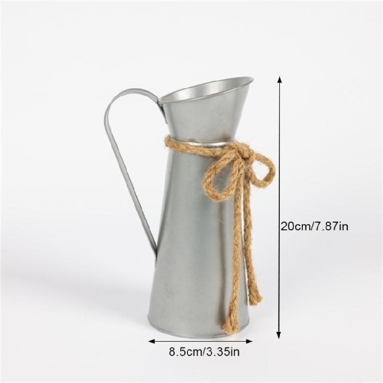 Metal Pitcher Vases With Handle Farmhouses Home Decors Shabby Florals Container For Dried Flower Centerpieces Display