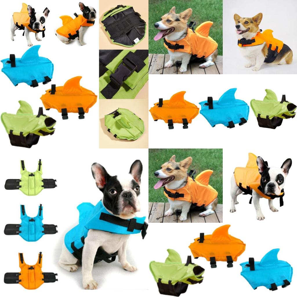 Stylish Wangupet Shark Fin Pet Life Jacket For Small And Large Dogs