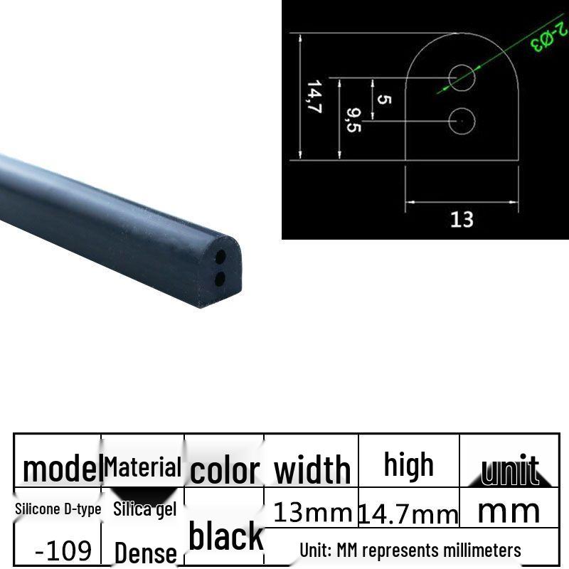 D-Shaped Silicone Sealing Strip: High-Temperature, Water-Retaining, Self-Adhesive, Anti-Collision, Shock-Absorbing for Doors & Windows