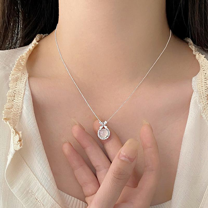 Inel Fluture Dulce Colier Agat Alb Stil Zână Lux Ușor Colier Guler Ornament