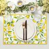 Set di 4 Tovagliette al Limone Giallo Frutta Estiva e Fiori Antiscivolo Resistenti al Calore Lavabili Tovagliette da Tavola per Cucina Tavolo da Pranzo Casa