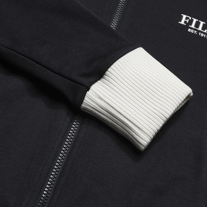 FILA Original Classic Basic Simple Striped Zip Collar Knitted Long Sleeve Jacket Women jackets F11W619508F-NV