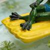 Floating Resin Frog Figurine Funny Frog on A Pool Float Statue for Outdoor Garden