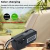 Portble FM Radio Dual Solar Panels Emergency Radio Receiver with Dual Flashlight Wireless TWS Bluetooth5.3 Speaker TF Card Playe