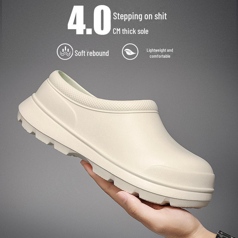 Breathable Waterproof Kitchen Shoes - Comfortable Oil-Proof Work Shoes for Men & Women, Black
