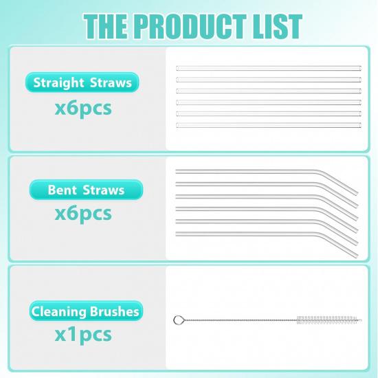 12 Pack Reble Straws Compatible with Stanley/Yeti 30oz-40oz Cup Tumbler, 12" Long Plastic Clear Bend Replacement Straws with Cleaning Brush for