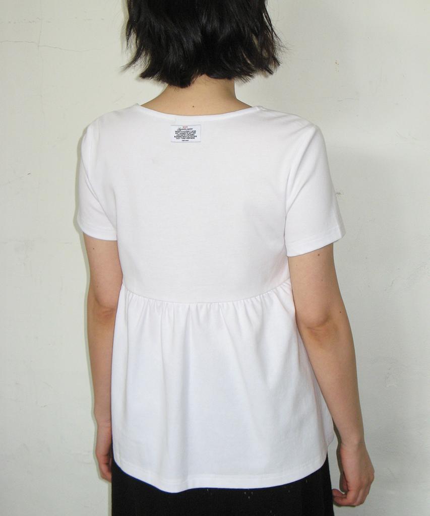 RONRON Knot Ribbon A Line T Shirt White