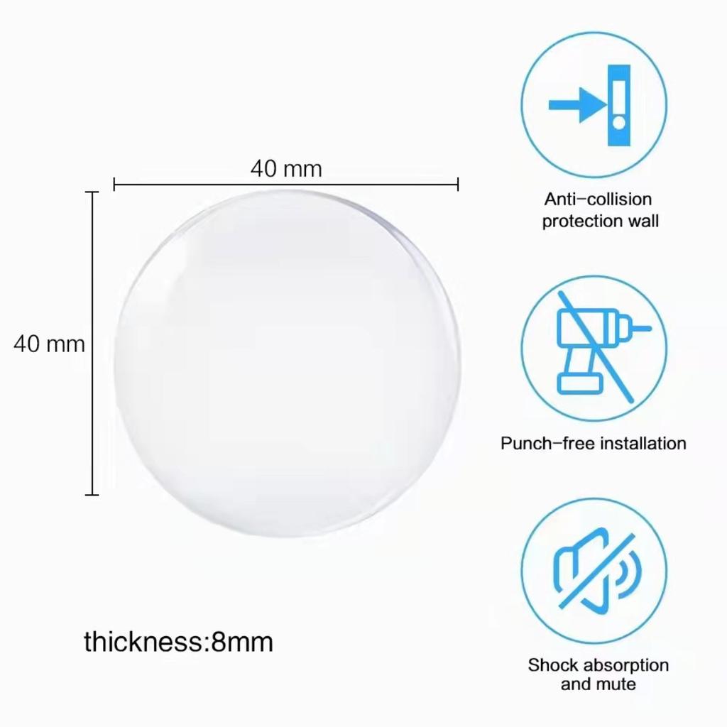 Self Adhesive Silicone Anti Collision Pads Transparent Noise Reducing Door Handle Protectors for Furniture Home Improvement