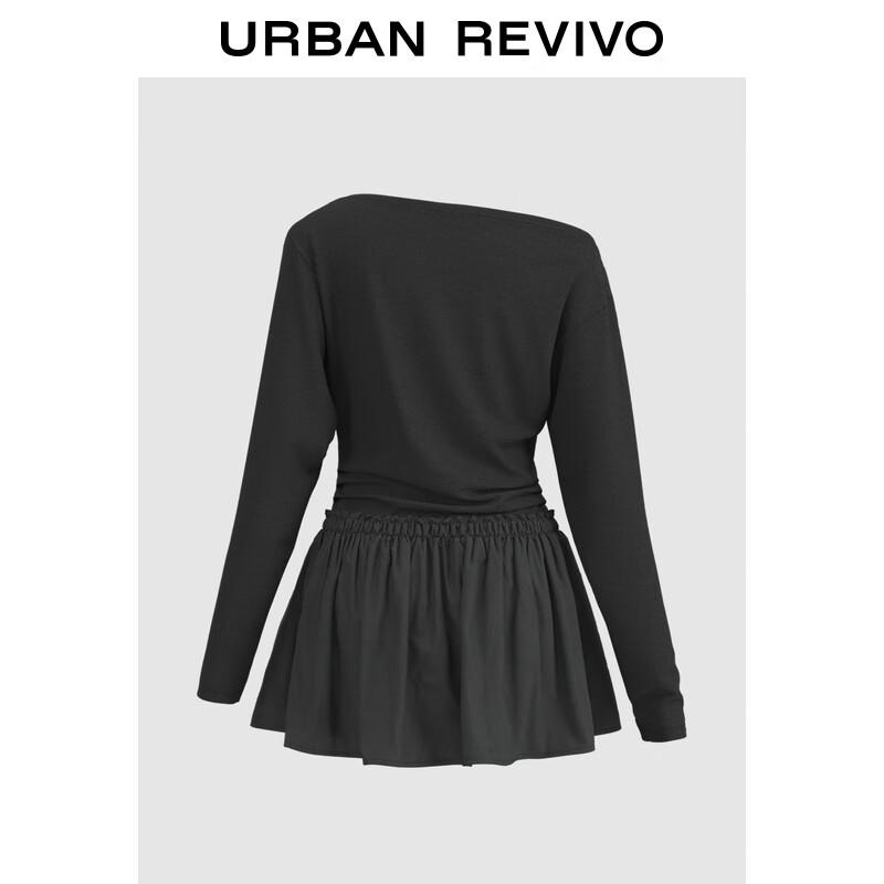 

UR 2025 Autumn Women s Asymmetrical Collar Short Dress S