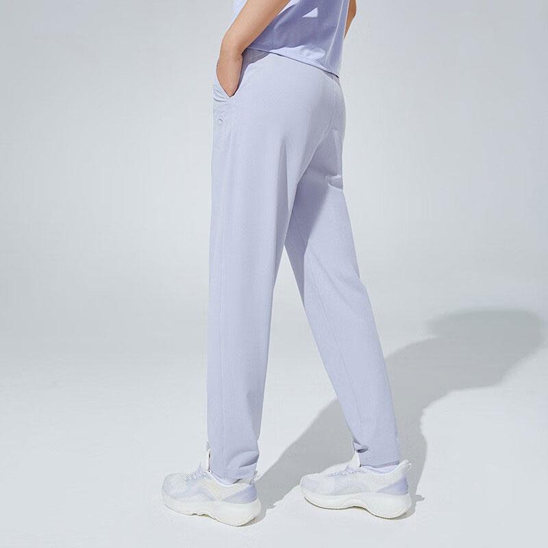 Anta Solid Color Mid Waist Straight Leg Nine Point Sports Pants Women Pants Rock-Gray 962327505-4