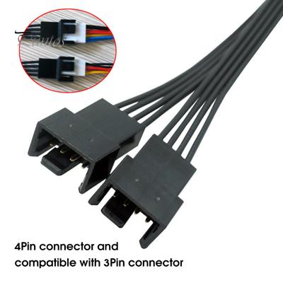 כבל מפצל מאוורר PWM 13.5 ס"מ מקצועי נחושת מצופה תאימות רחבה 1 עד 2 כבל מאריך מאוורר PWM לשולחן העבודה עם 4 פינים