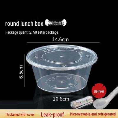 Disposable Round Plastic Takeout Bowl with Lid