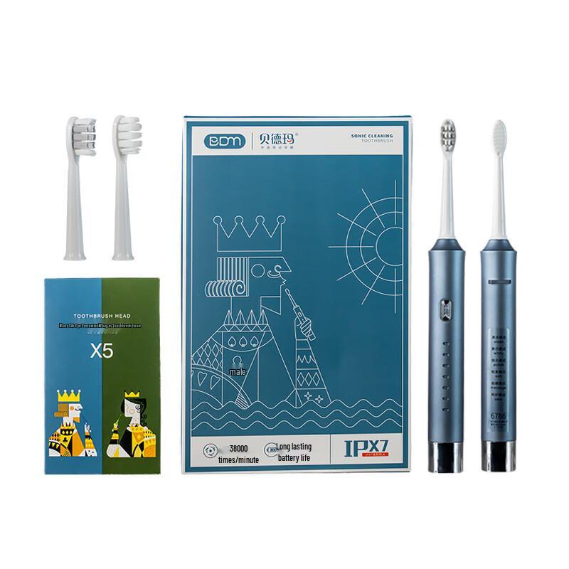 

BDM Adult Sonic Electric Toothbrush, 6 Modes, 5 Replacement Heads
