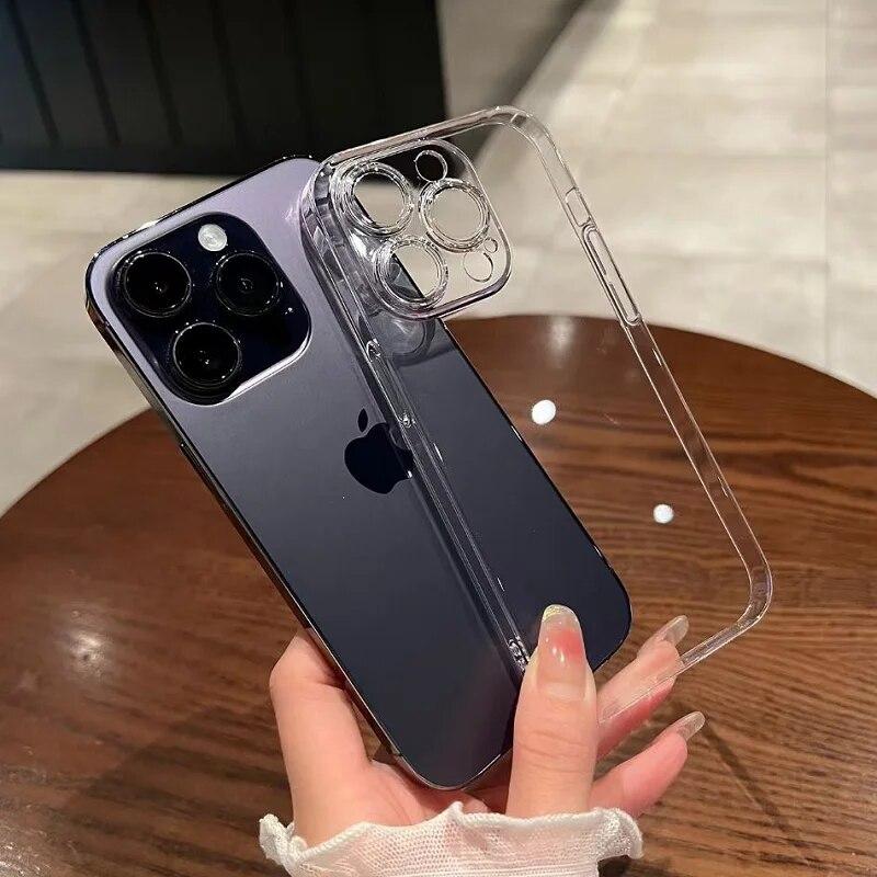 

Прозрачный чехол для телефона iPhone 15 14 12 11 13 Pro Max, силиконовый мягкий чехол на iPhone 15 Pro X XS Max XR 8 7 Plus, задняя крышка