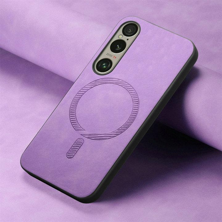 

Xperia1 VII 10 V 5V Magsafe Case Leather Magnet Wireless Charge Back Panel for Sony Xperia 1 VI Case Xperia10 VI 1V 5 1VII Cover Xperia 5 V