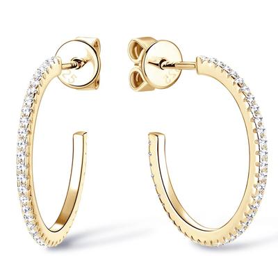 Neueste 1mm Moissanit Creolen für Frauen Original 925 Sterling Silber Platte Gold Ohrring Trend Schmuck Geschenk