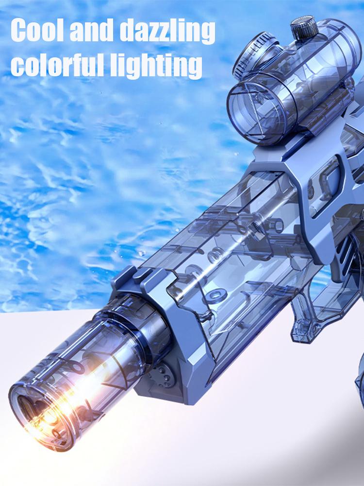 Automatic Water Absorbing Large Capacity Water Gun Summer Electric Water Gun Long Rang Pulse Watergun Outdoor Toy With Light
