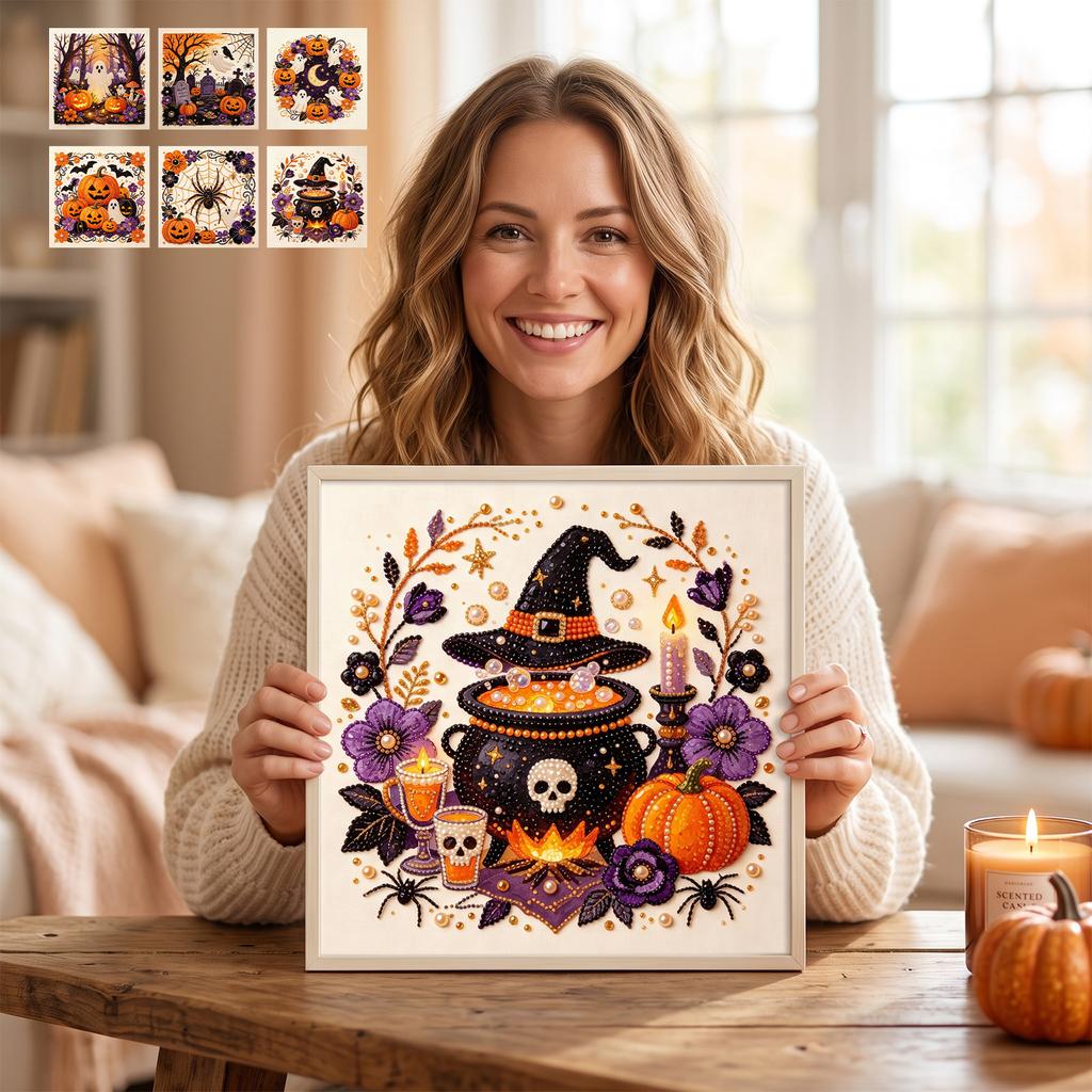 Christmas Halloween Pearl Art Ghost Set DIY Handmade Kit For Home Interior Decoration
