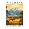 Vintage Wall Art, Retro Landscape Canvas Painting, American State Landmark Scenery Poster Prints for Cafe Living Room Home Decor