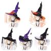 Eyeball Flower Witch Hat Spider Pendant Wizard Cap Cool Halloween Hat  Adult