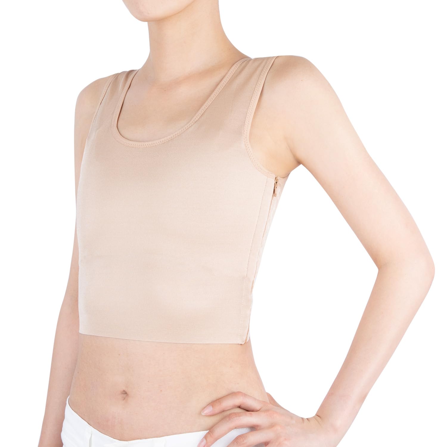 

Майка-топ для нижнего белья Classe делает большую грудь визуально размера S, сглаживая ее. (Полутоп), Стиль, Формирующее белье, Бюстгальтер, уменьшающий объем груди, Меньший,