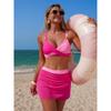 Women's Swimsuit, Patchwork Swimsuit, Deep V-neck, Two-piece Swimsuit, Mesh Skirt Sports Swimsuit