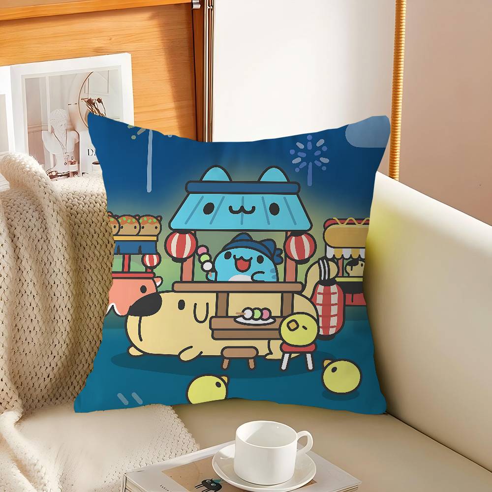 B-Bugcat Capoo Cartoon Cushion Cover Pillowcase Upholstery Sofa Throw Pillow Home Decor Pillowcas