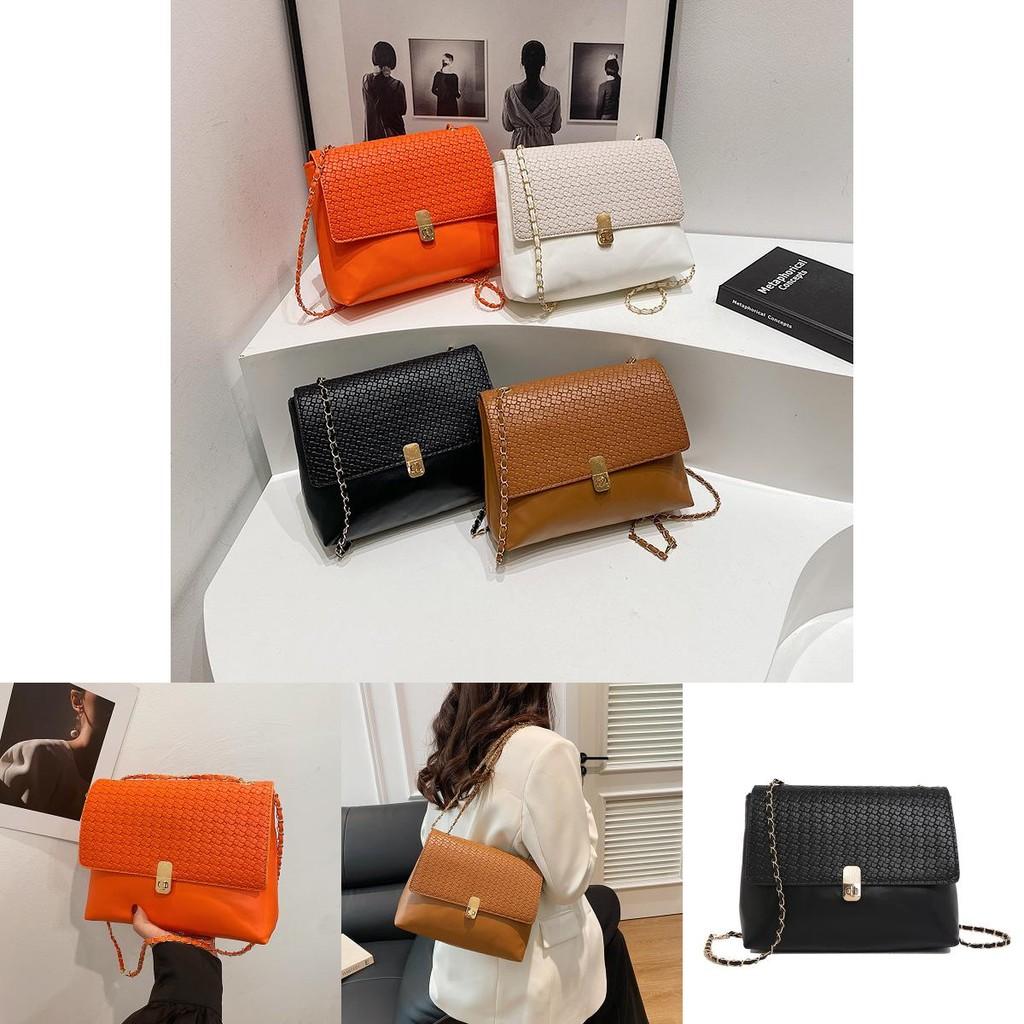 Elegant Pu Leather Medium Sized Woven Square Handbag For Women With Daily Casual Style