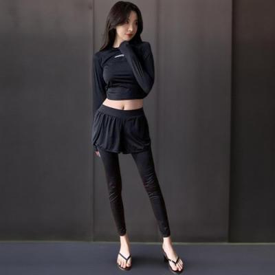 New Arrivals Open Run Women Soft Banded Swim Pants Black Leggings