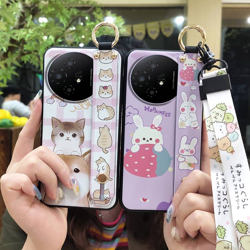 Dirt-resistant Cute Phone Case For TCL 50 Nxtpaper 5G/50Pro Nxtpaper 5G Protective Lanyard Anti-dust Wristband Silicone