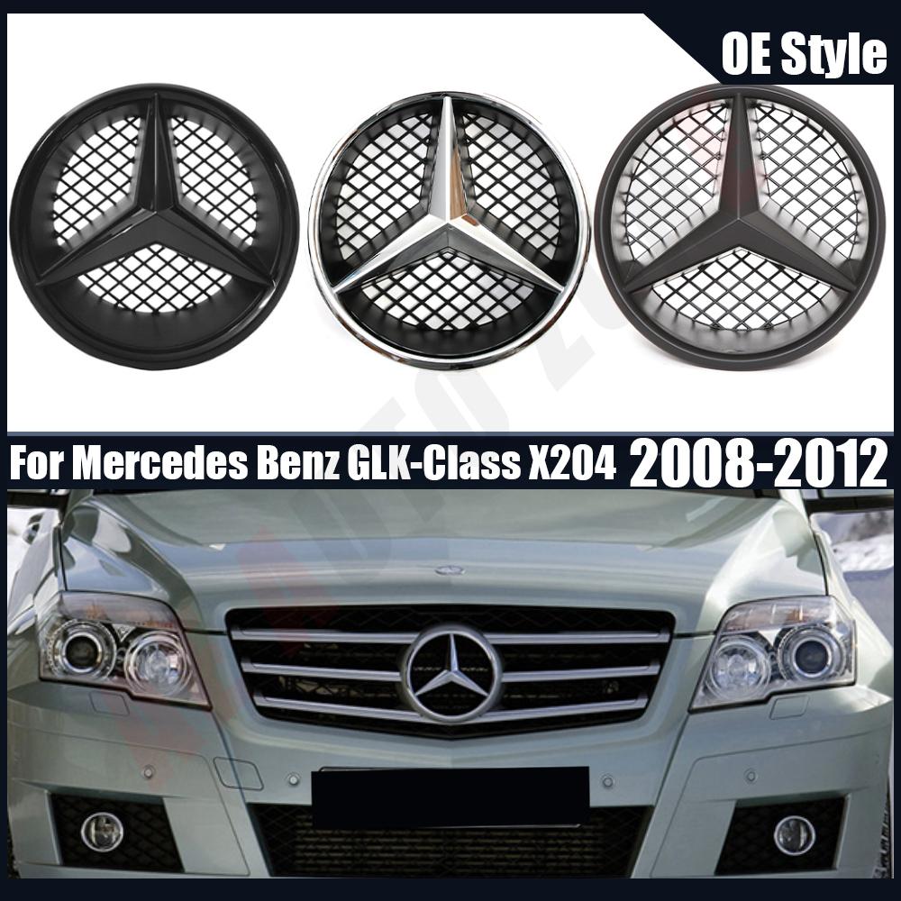 Černá a stříbrná přední mřížka stylu OE Lesklý černý znak hvězdy Pro Mercedes Benz Třída GLK X204 2008-2012 GLK280 GLK300 GLK350