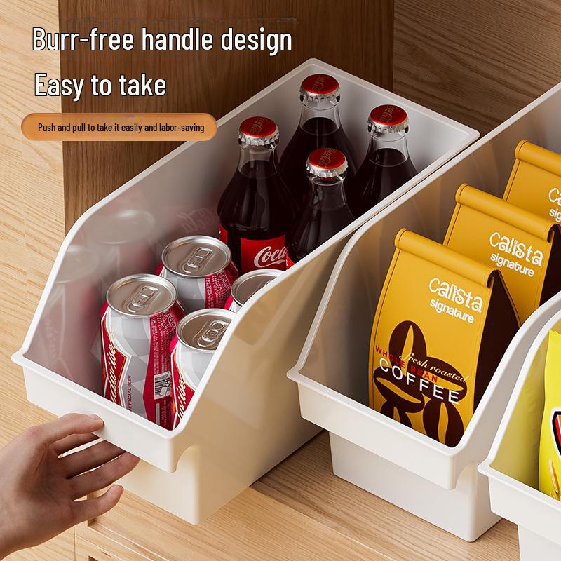 Multifunctional Plastic Desktop Storage Basket with Right Angle Partition