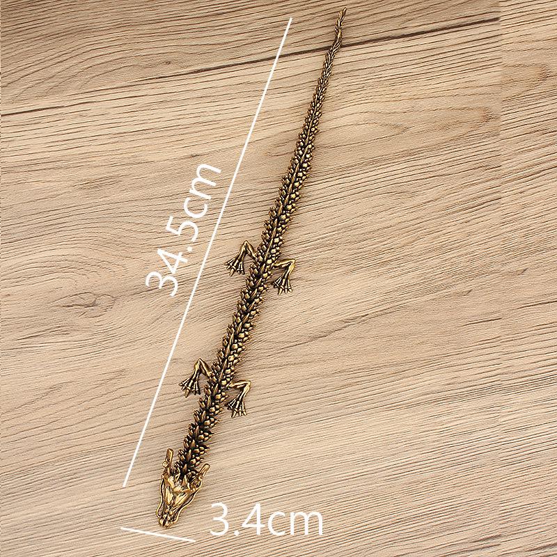 Brass 3D Articulated Chinese Dragon Ornament for Home or Office, Antique Metal Handcrafted Decor.
