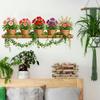 Potted Flower Wicker Shelf Vine Wall Sticker Waterproof Self Adhesive Removable for Glass Tile Furniture Decoration