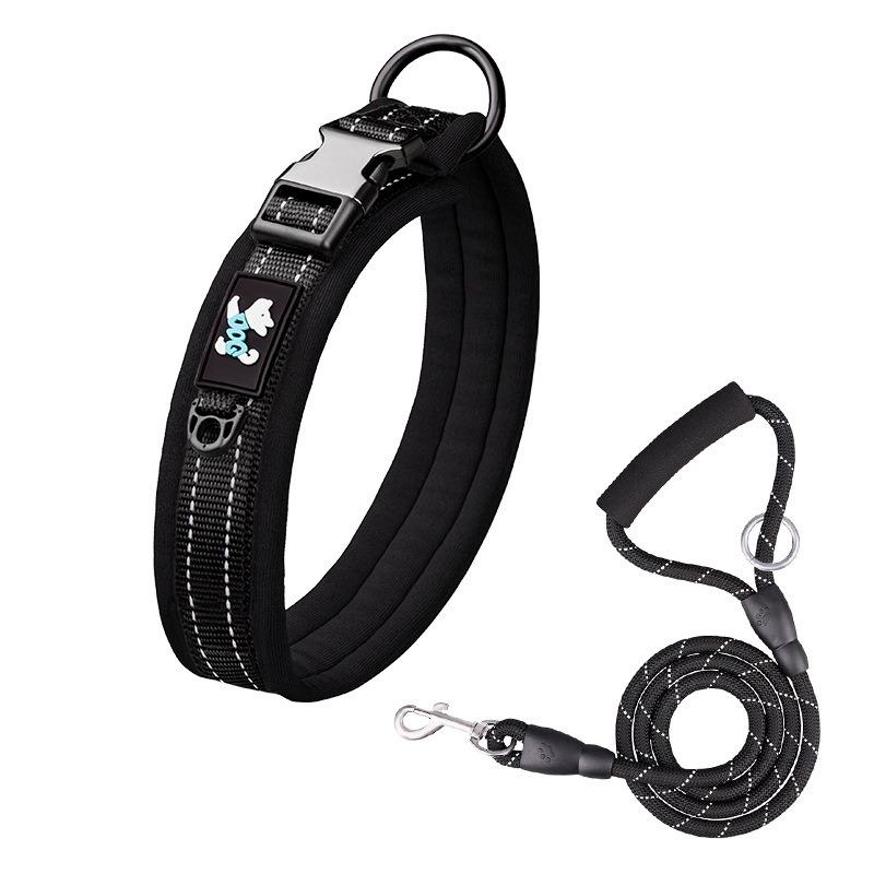 Pet Collar Adjustable Size Night Reflective Webbing Space Cotton Breathable Pet Collar