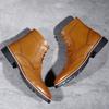 Aumento de botas masculinas estilo britânico tendência botas de couro esculpidas Brock sapatos de couro de cano alto botas Martin sapatos masculinos