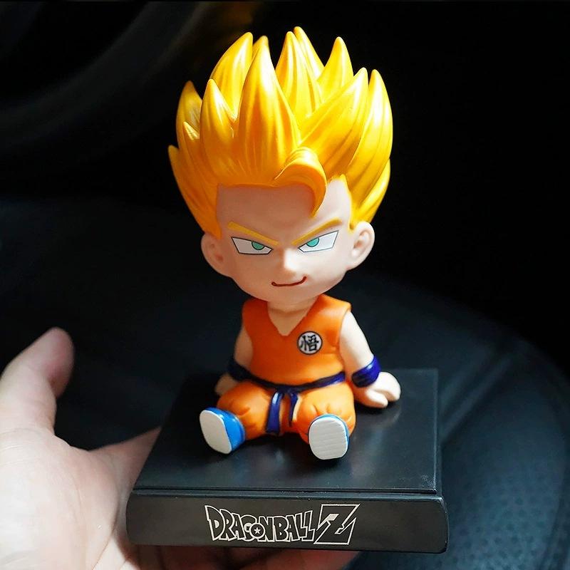 Anime Dragon Ball Z Shaking Head Toy PVC Cute Cartoon Buu Phone Bracket Car Decoration Model Fashion Adorable Doll Gift