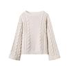 2025 European & American Style Women's Cable Knit Long Sleeve Pullover Sweater