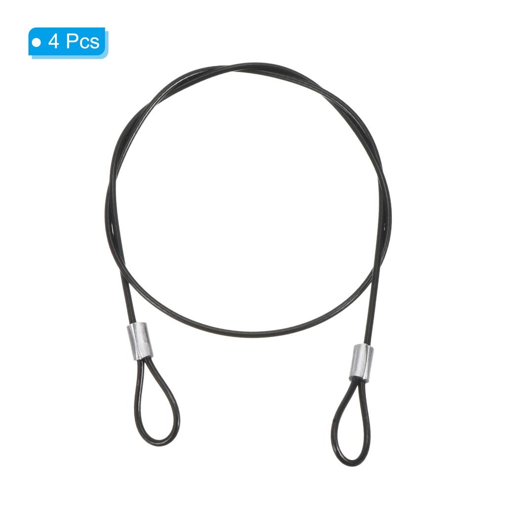 PATIKIL 4pcs Security Wire 0.5m Diameter 2mm Double Loop Stainless