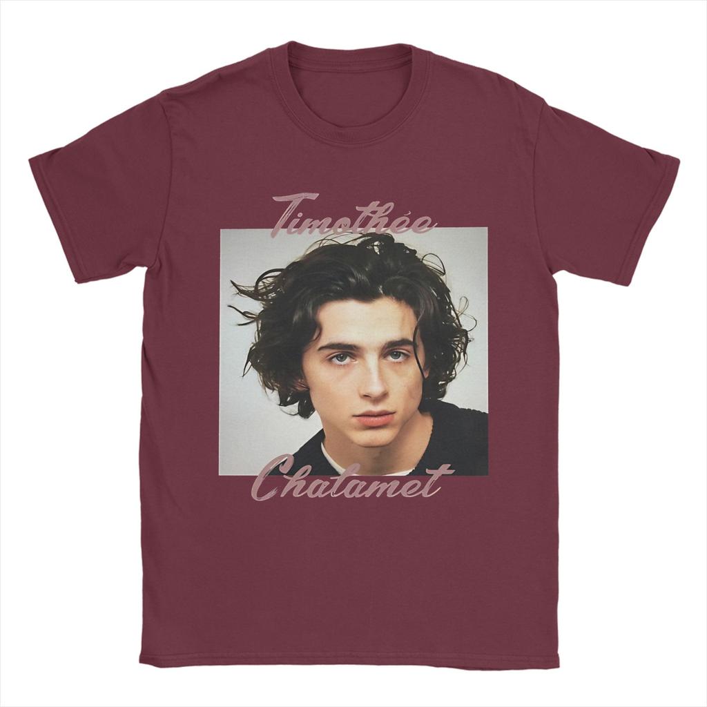 Timothee Chalamet Attore Americano Uomo Maglietta Tee Shirt Casual Manica Corta Girocollo 100% Cotone Nuovi Arrivi Top