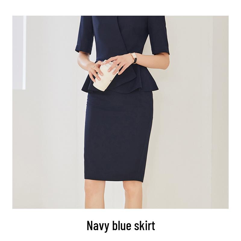 Elegant Women's Summer Skirt Suit for Beauty Salon Receptionists - Professional Goddess Style Workwear