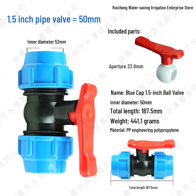 Quick Connect Ball Valve & Coupling Set for PE Water Pipes (1/2", 3/4", 1")
