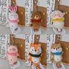 Cartoon Animal Doll Pendant Plush Toy Keychain Ballet Animals Shaped Keyring Lovely Stuffed Bag Pendant Women Accessory