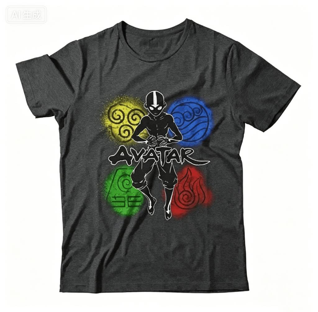 Cartoon Avatar The Last Airbender Aang Tshirt 2026 Summer New Unisex Unisex Fashion Cotton Oversized Unisex Tshirt Highend Y2k