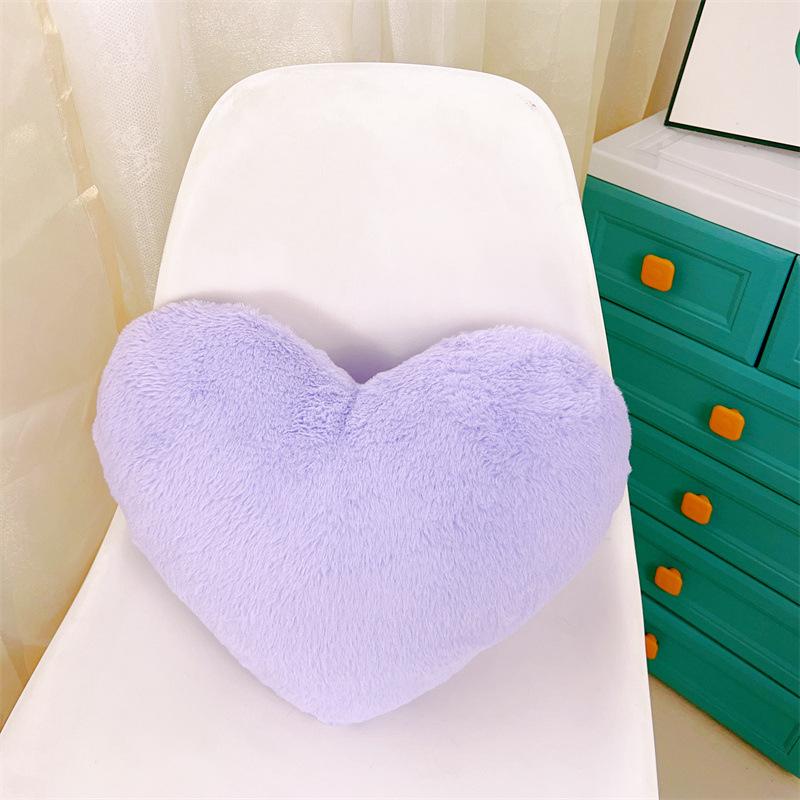 

Imitation Rabbit Hair Heart-shaped Pillow, Creative Heart-shaped Sofa Cushion Headboard Decoration Ornament 33X25CM фіолетовий