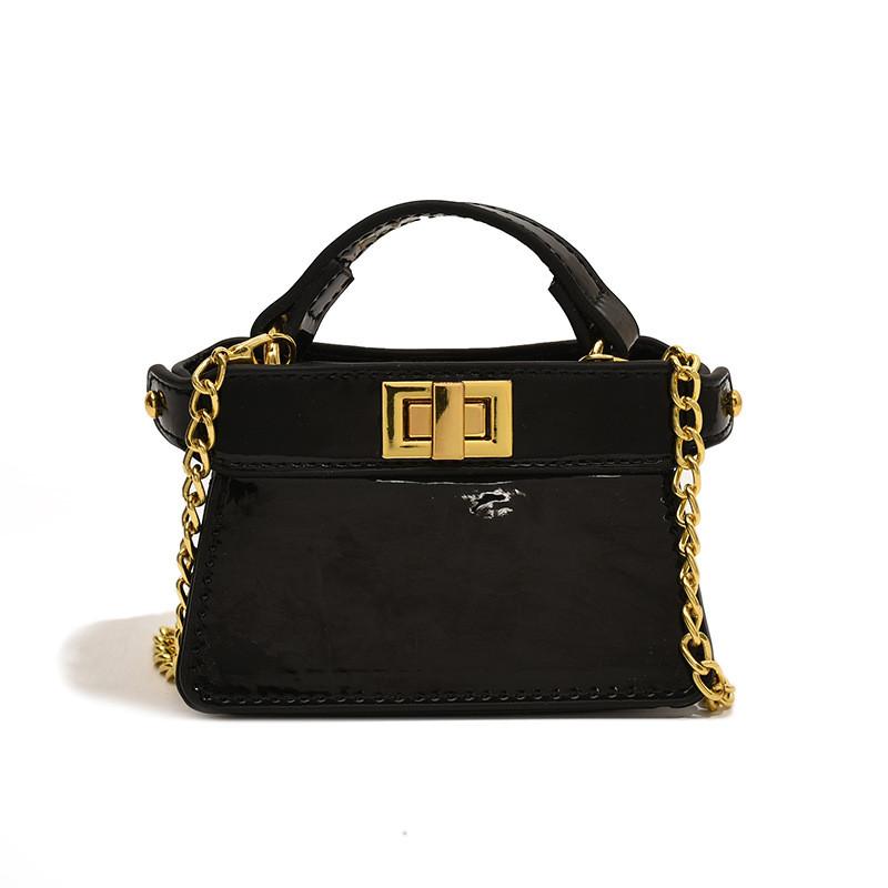 Stylish Korean Unisex Children s Shoulder Bag With Trendy Chain Detail For Kids чёрный